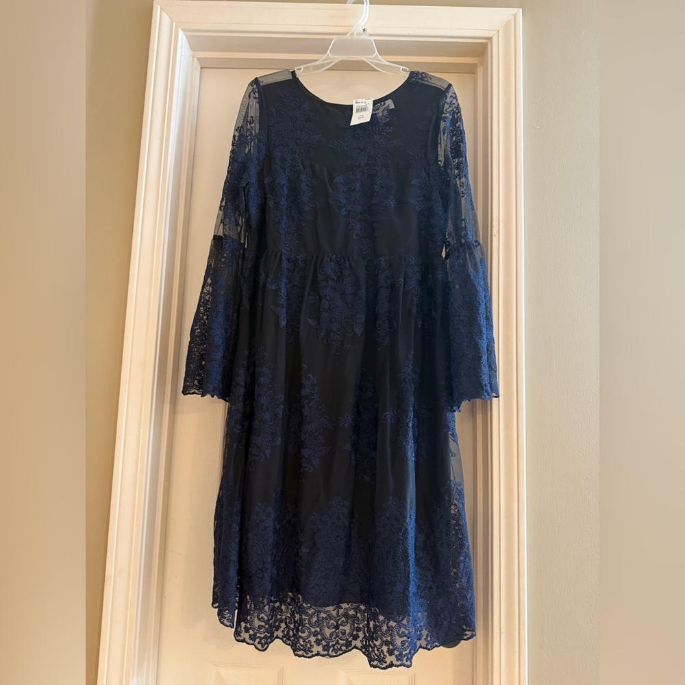 Motherhood Maternity Navy Lace Dress